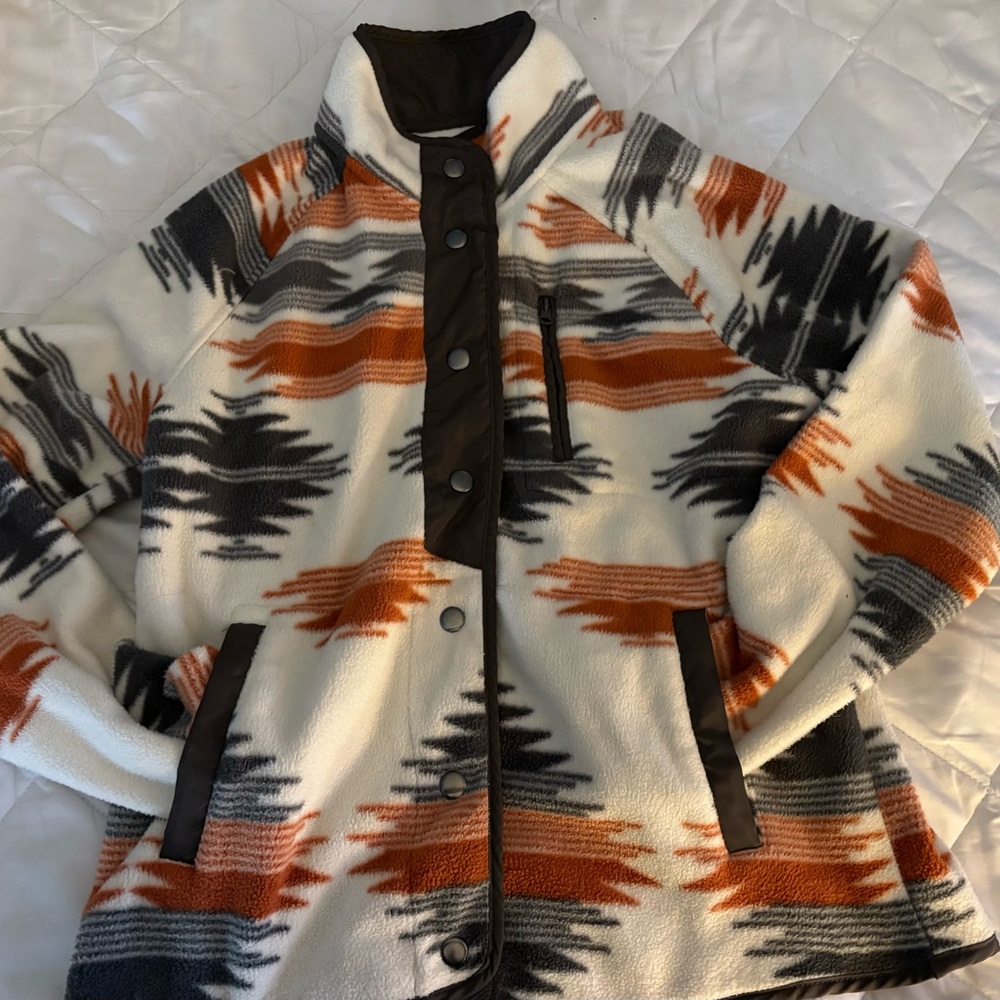 Cozy Patterned Fleece Jacket